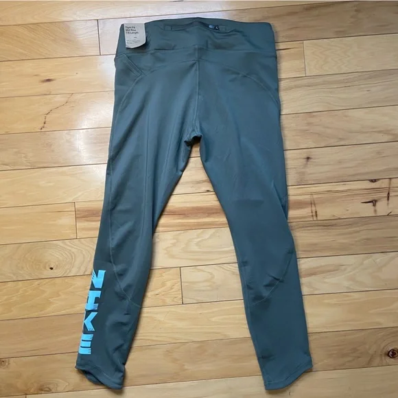 Nike Dri-Fit Running 7/8 Tights Mid Rise Tight Fit Sz Med Green Leggings NWT - Picture 2 of 9